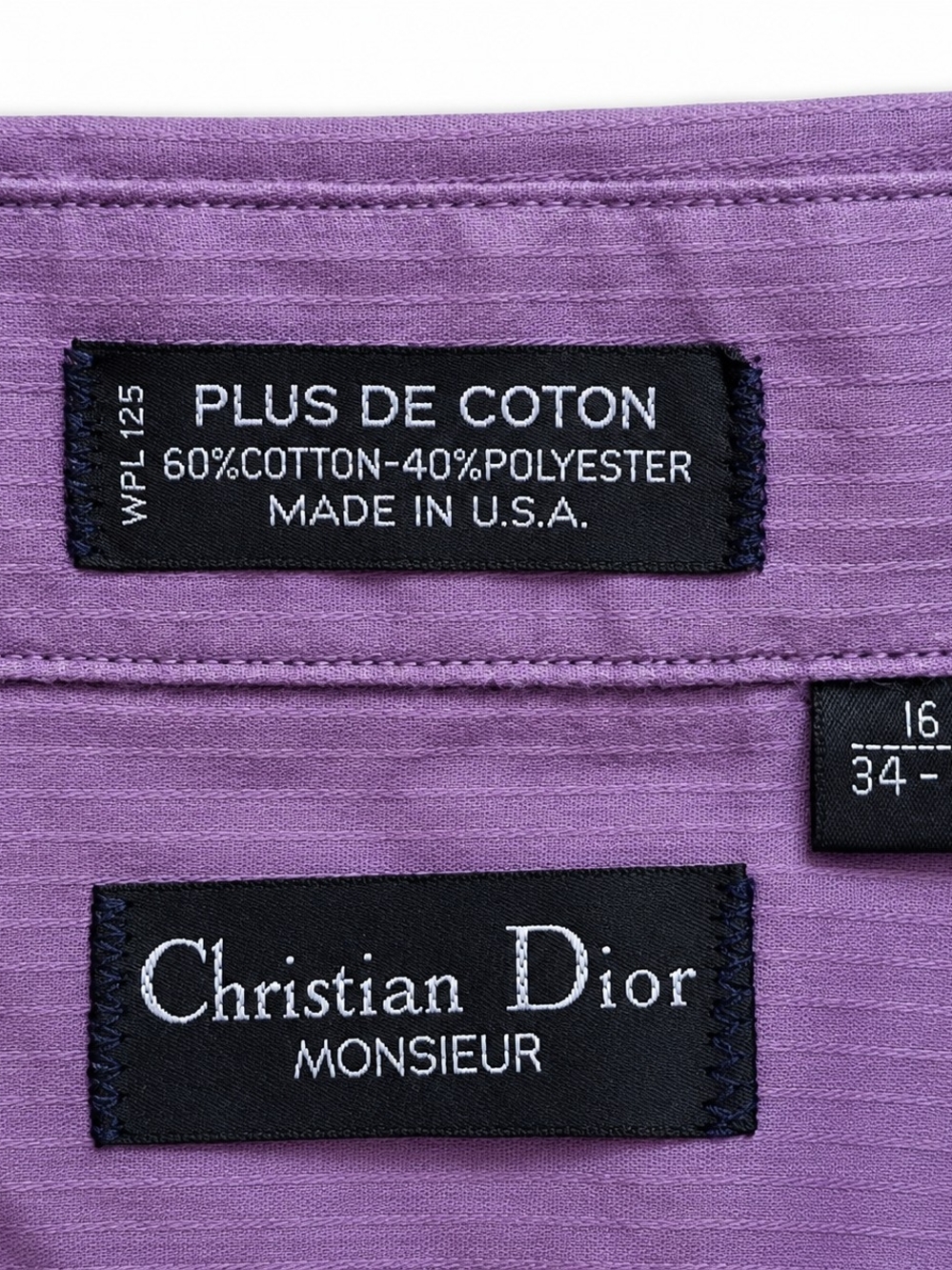 Dior Men's Lavender Button Down Shirt - Mens Size, Large.
